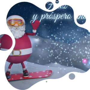 Santa practica Snowboard